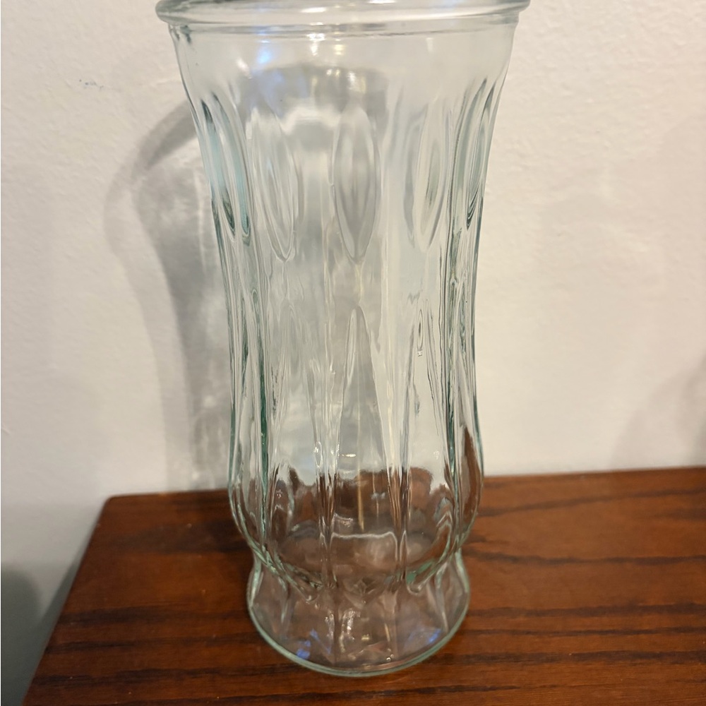 Vintage CFG Clear Glass Textured Vase 8.5”